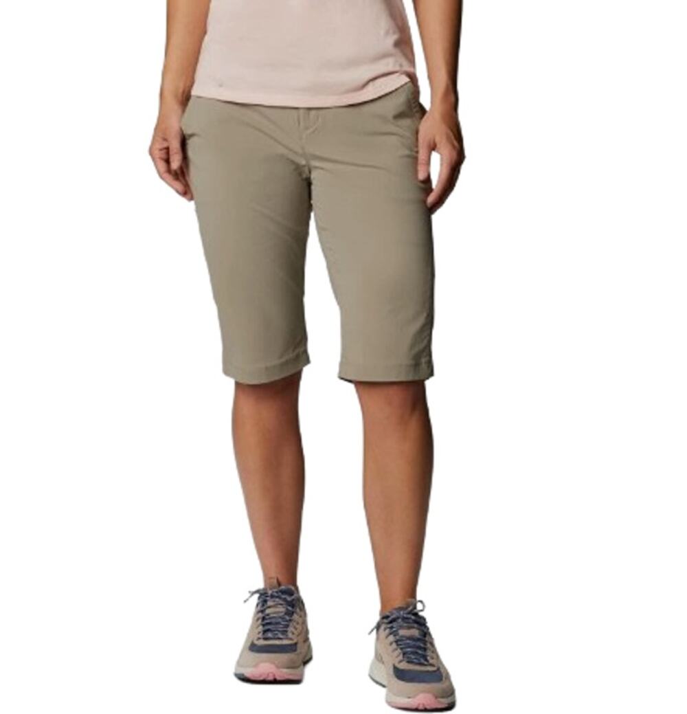 COLUMBIA Women's Anytime Outdoor Long Shorts Size 4 Khaki Stretch NWT